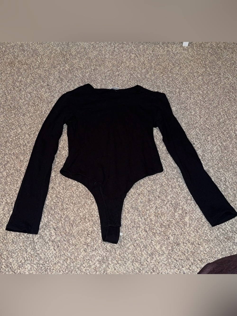 RE/DONE Basic Long Sleeve Crewneck Thong Bodysuit